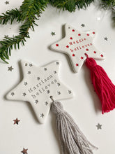 Load image into Gallery viewer, Christmas &quot;believe&quot; Tassel Star Hanging
